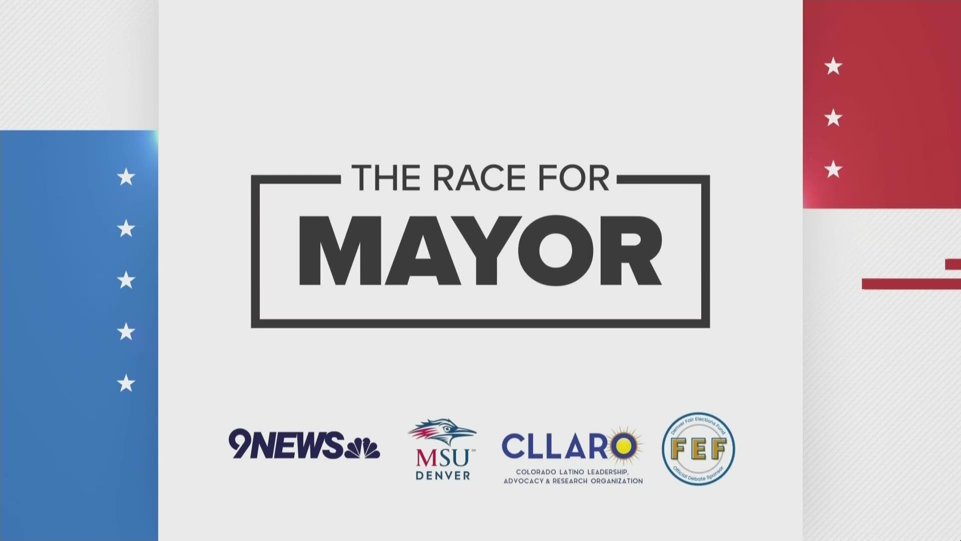 This is the first of three 9NEWS debates in the race for Denver Mayor, featuring the 13 candidates participating in Denver's Fair Elections Fund.