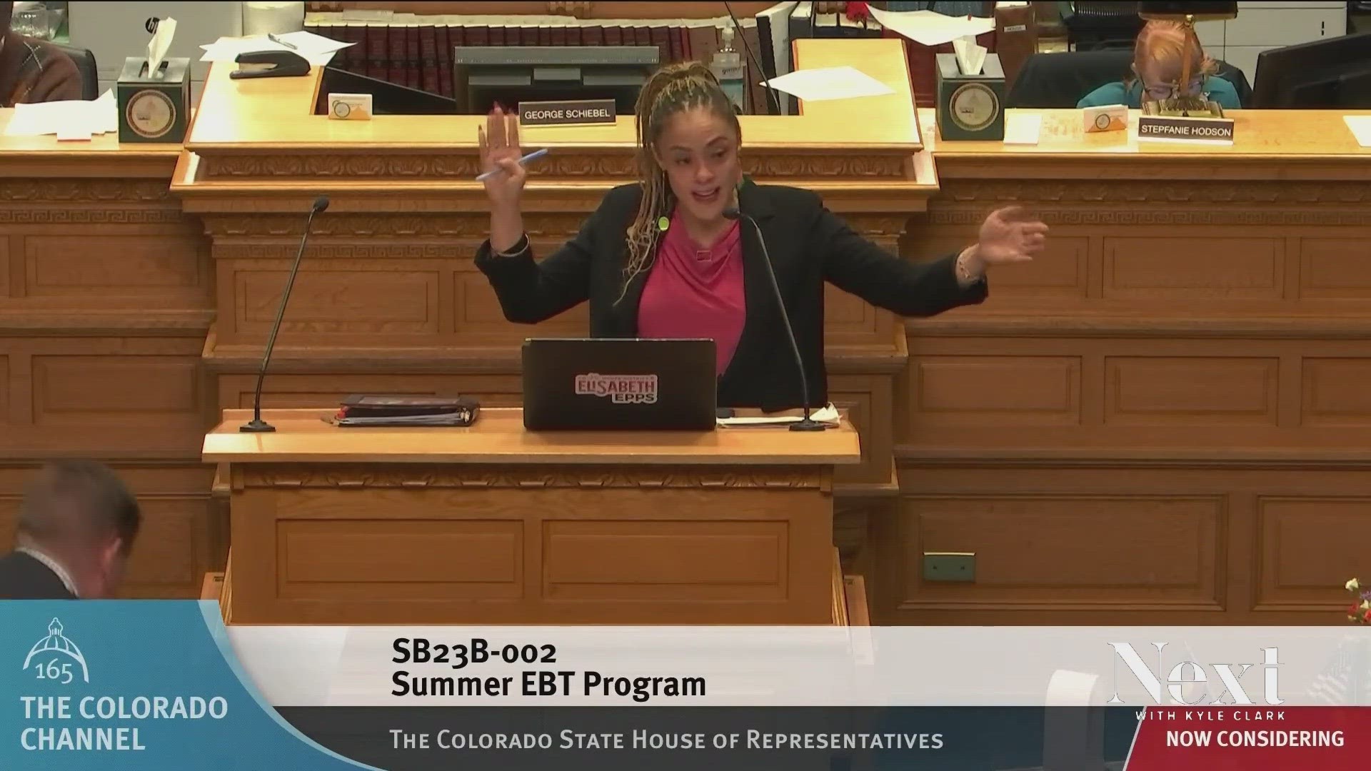 Representative Elisabeth Epps of Denver brought up Palestinian children under fire in Gaza during a discussion about food benefits for children in Colorado.